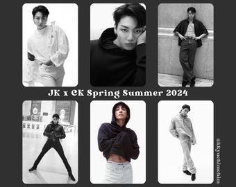 Jungkook Calvin K Spring Summer 2024 Photocards | Jeon Jungkook CK Holographic Photocards and Instant Camera Prints | BTS JK