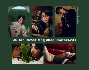 Jungkook for Dazed Mag 2023 Photocards | Jeon Jungkook Holographic Photocards and Instant Camera Prints | BTS JK