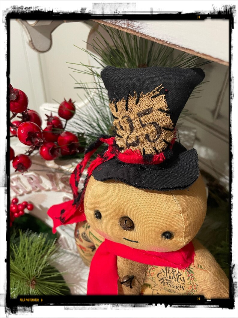 Primitive Snowman Doll - Etsy