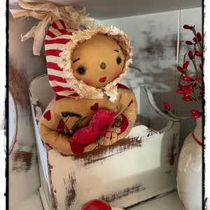 Primitive Valentine Kisses Doll