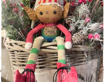 Primitive Santa’s Toy Maker Elf “Chippy”