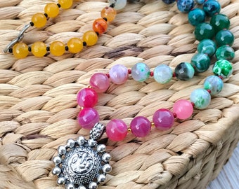 Dakota jewelry; Dakota stone beads; Dakota stone necklace; Dyed Agate beads; Dyed Agate necklace; Ganesh; Ganesh pendant; Ganesh necklace