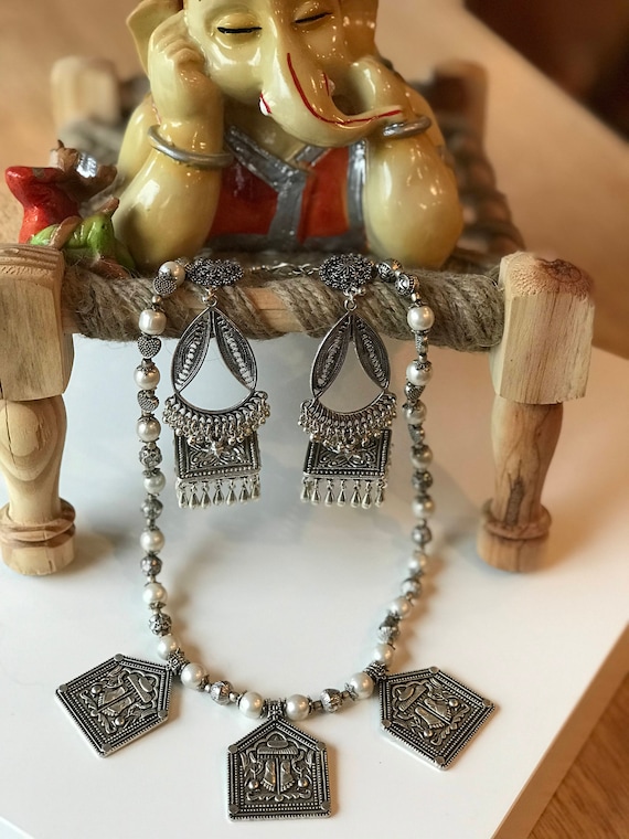 Temple jewelry; Lakshmi; Lakshmi necklace; Indian jewelry; Indian jewelry set; Indian necklace; Indian earrings; Traditional jewelry set;