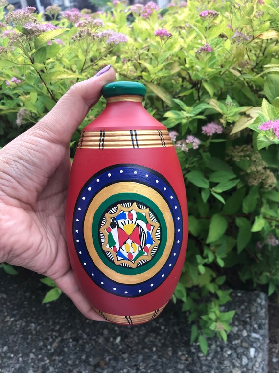Home Decor Reed Diffuser Reed Diffuser Pot Reed Sticks Holder Clay Pot Clay Planter Plant Holder Handpainted Pot Pottery Pot Decor