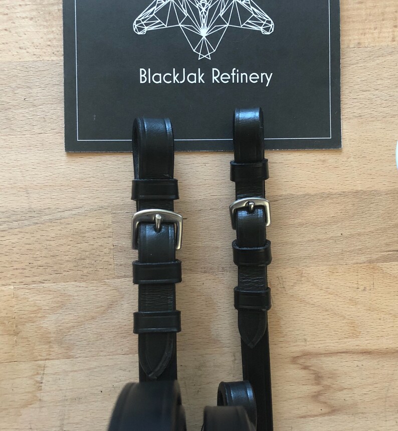 Black Double Bridle Reins with Buckles