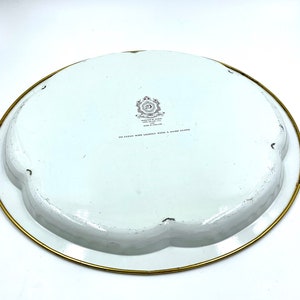 Serving tray, cabaret, Daher flower round, flowers, gold, rose, blue image 2