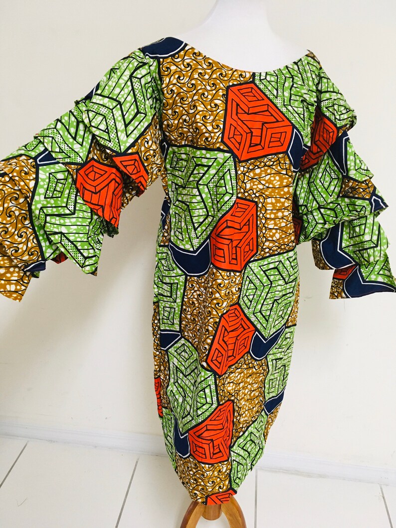 Elegant African knee length Ankara Dresses fits M L Or size 12 Etsy