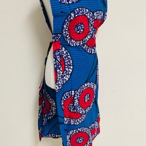 Colorful Ankara Cape African top fits sizes 12-18 Blue