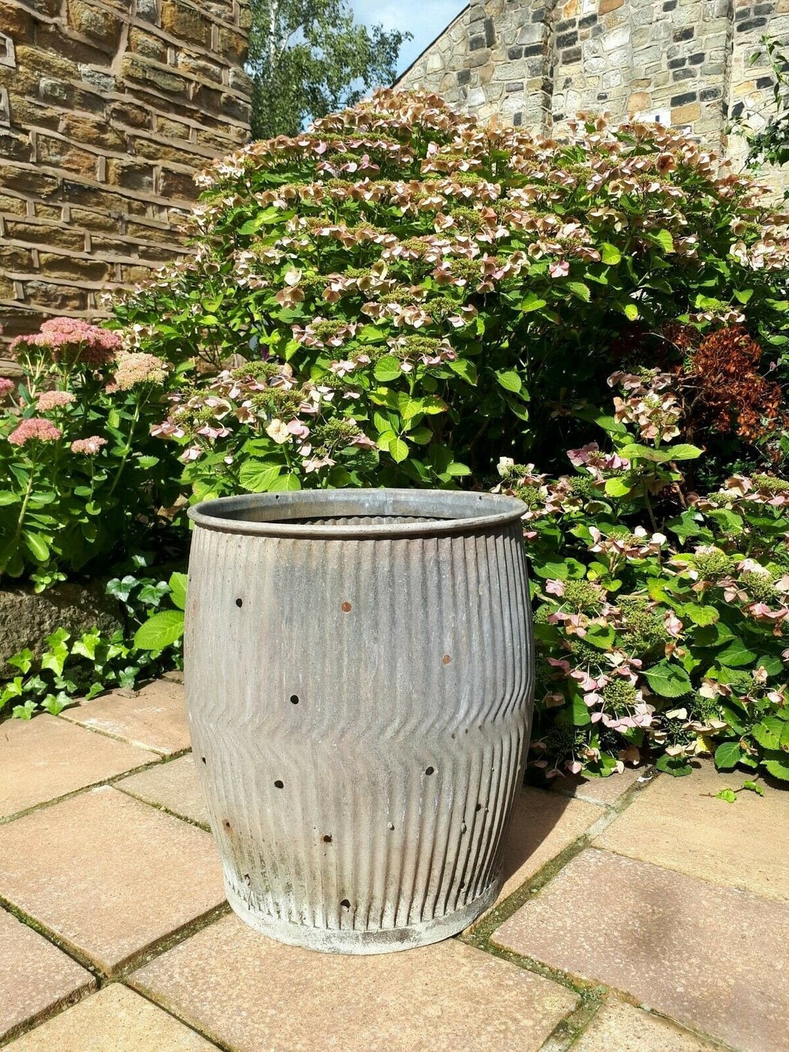 Vintage Galvanised Metal Dolly Tub Garden Planter Zinc Tin Etsy