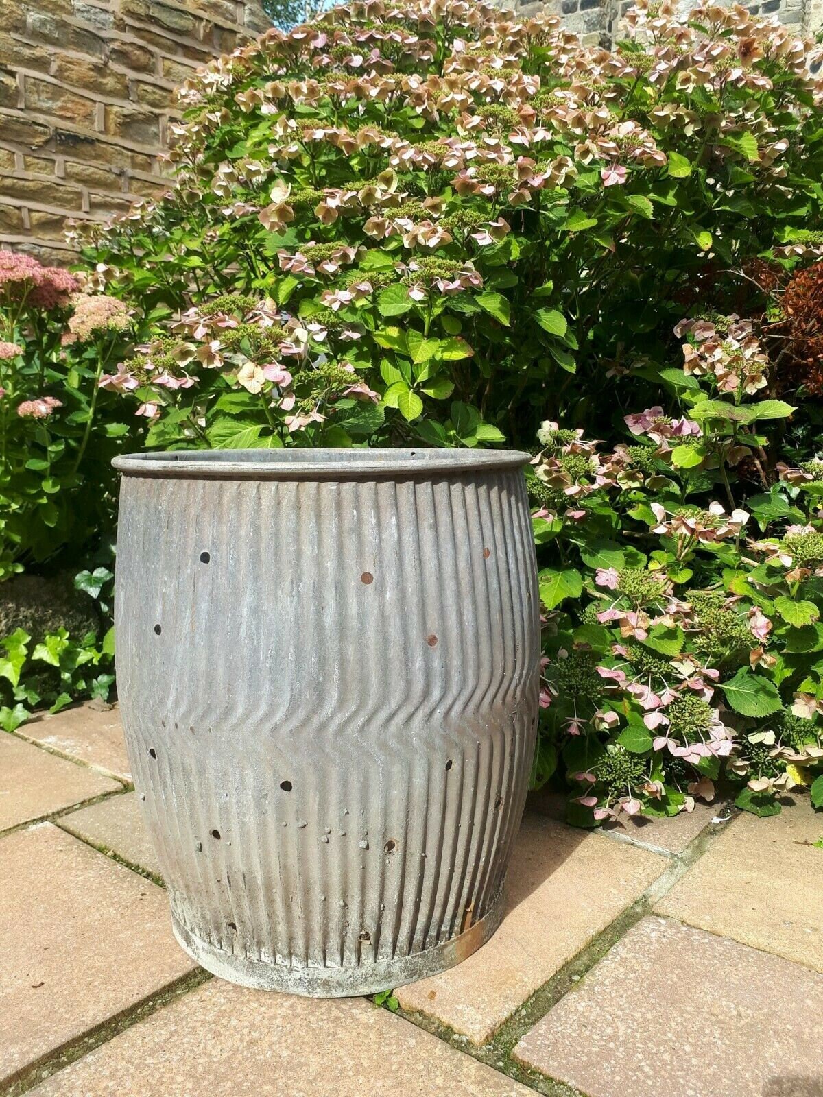 Vintage Galvanised Metal Dolly Tub Garden Planter Zinc Tin Etsy