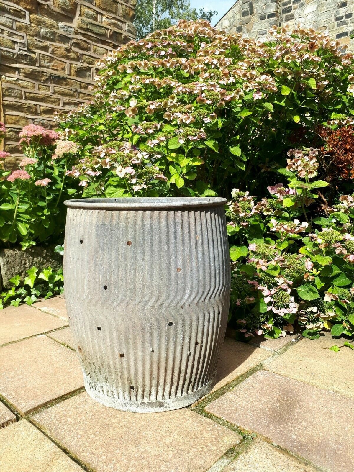 Vintage Galvanised Metal Dolly Tub Garden Planter Zinc Tin Etsy
