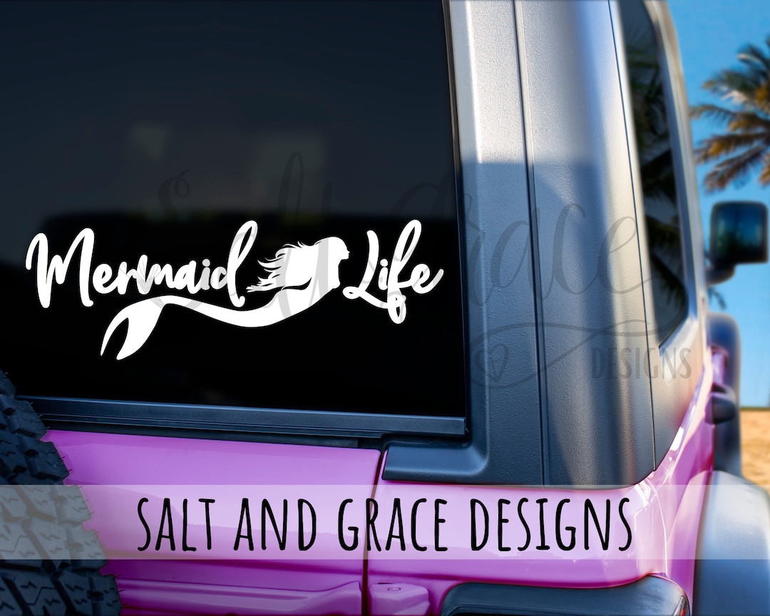 Mermaid Life Vinyl Decal, Mermaid Sticker for Car, Beach Girl, Vitamin