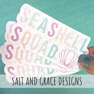 Seashell Squad Sticker Bundle, Seashell Sticker Set, Shell Collector, Beachcombing Stickers, Shelling Trip, Beachcomber Gift