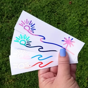 Ocean Wave Decal, Palm Tree Decal, Sunset, Beachy Vinyl Decal, Beach Wave, Beach Life Decal, Ride The Wave Sticker, Beach Babe, Beach Vibes