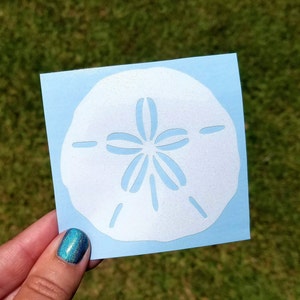 Sanddollar Decal, Tumbler, Laptop Sticker, Beachy Car, Sand Dollar Decal, Glitter, Mailbox Sticker, Mermaid Money, Beach Gift