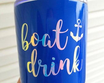 Calcomanía para bebida de barco, calcomanía de ancla, vamos a navegar, calcomanía para vaso, calcomanía para copa de vino, fin de semana de despedida de soltera, vaso para dama de honor, regalos para damas de honor