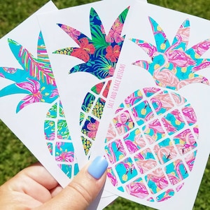 Pineapple Decal, Laptop Decal, Car Decal, Preppy Pineapple Sticker, Fineapple