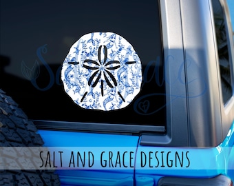 Sanddollar Decal, Mermaid Money, Laptop Sticker, Beachy Car, Sand Dollar Decals