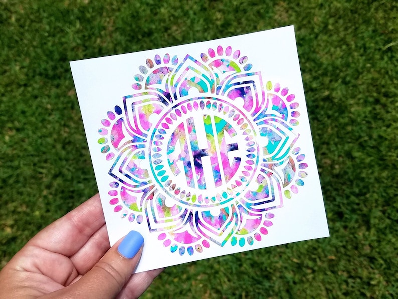 Download Mandala Mermaid Monogram Decal for Car Mermaid Scales | Etsy