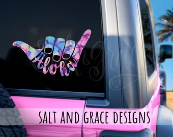Aloha Decal, Shaka Sticker, Aloha Vibes, Hang Loose, Laptop Decal, Hawaii Life, Beachy Car Decal