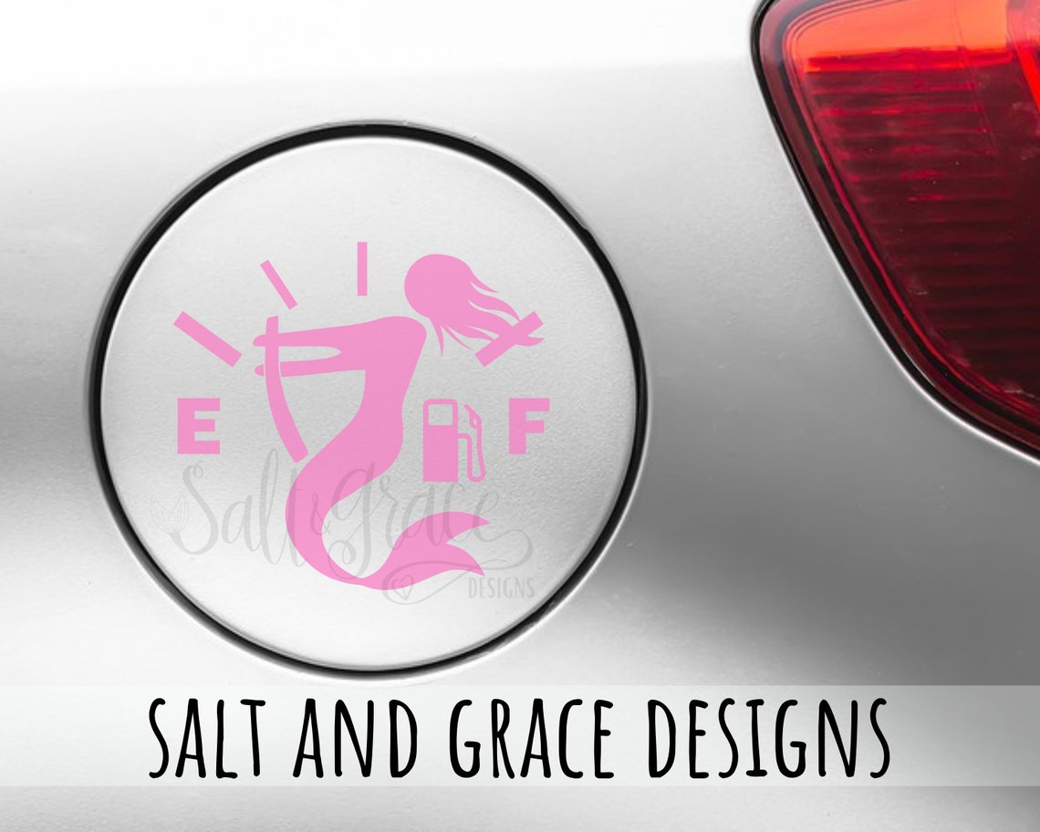 Mermaid Gas Cap Decal Funny Fuel Door Sticker Gas Door Etsy