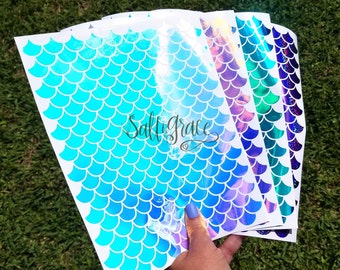 Holographic Vinyl Mermaid Scales Sheet, Opal Mermaid Stickers, Fish Scales, Dragon Scales, Laptop, Mermaid Scales for Car, Mother of Dragons