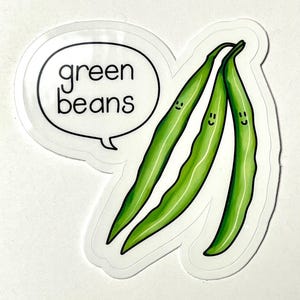 Cute Green Beans Vinyl Stickers