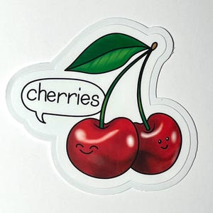 Cute Cherry Stickers - set of 2 vinyl stickers
