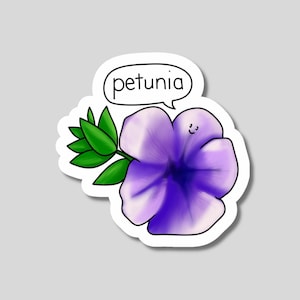 Adesivo de vinil fofo de petúnia