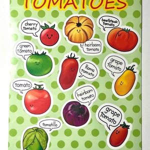 Lot de 10 autocollants mignons de tomates - Mini autocollants heureux de tomates de légume