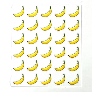 Stickers bananes mignons pour agenda - Lot de 30 mini stickers papier