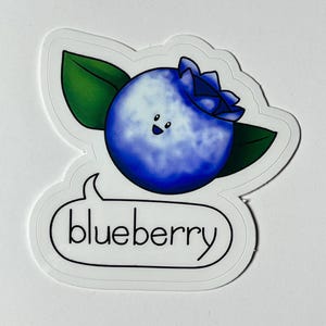 Cute Blueberry Stickers - set of 2 vinyl stickers