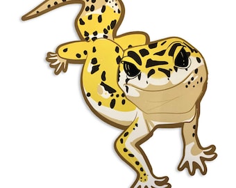 Large Vinyl Leopard Gecko Sticker - Indoor/Outdoor Waterproof Sticker