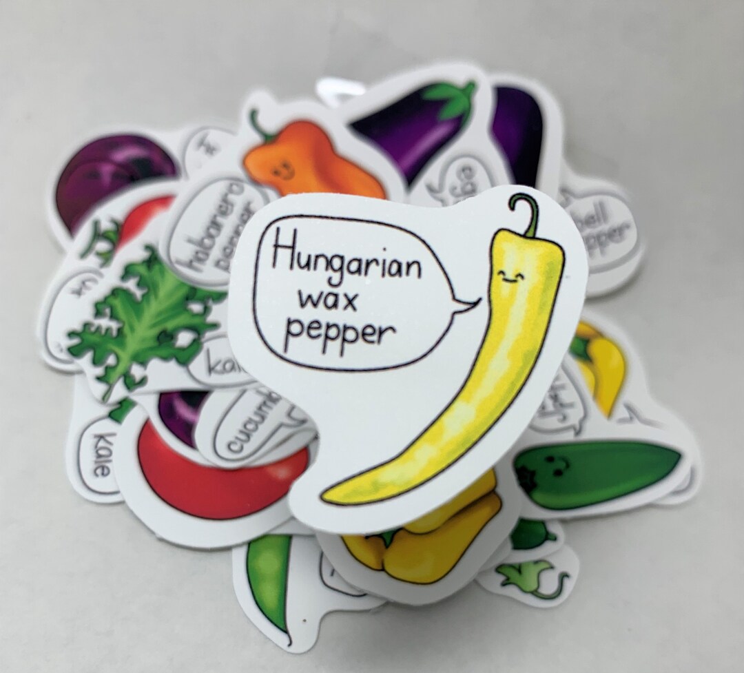 Cute Hungarian Wax Pepper Stickers - Etsy
