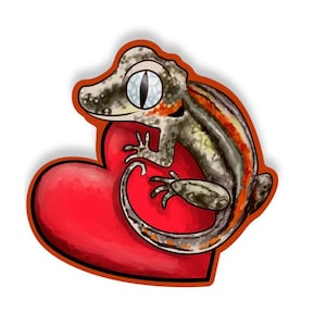 Gargoyle Gecko Heart Sticker