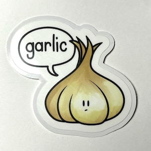 Pegatinas de vinilo con forma de ajo