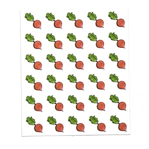 Adorables autocollants pour agenda de radis - Lot de 30 mini autocollants en papier