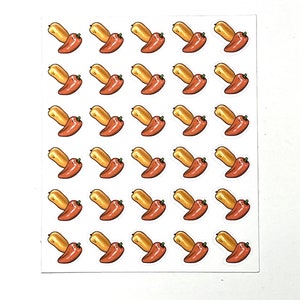 Adorables mini stickers pour agenda de poivrons doux - Lot de 30 mini stickers en papier