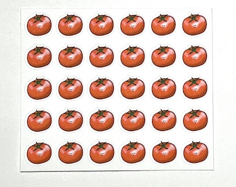 Cute Tomatoes Planner Stickers - Set of 30 Mini Paper Stickers