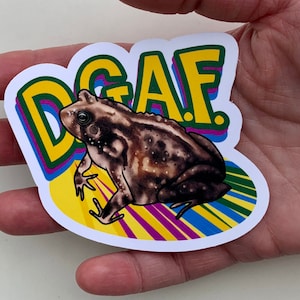 D.G.A.F. Toad Sticker - American Toad Vinyl Sticker