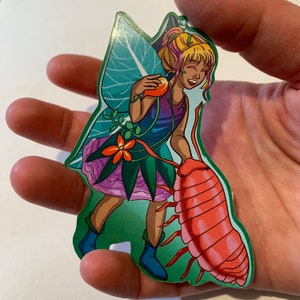 Fairy with an Isopod Friend Sticker