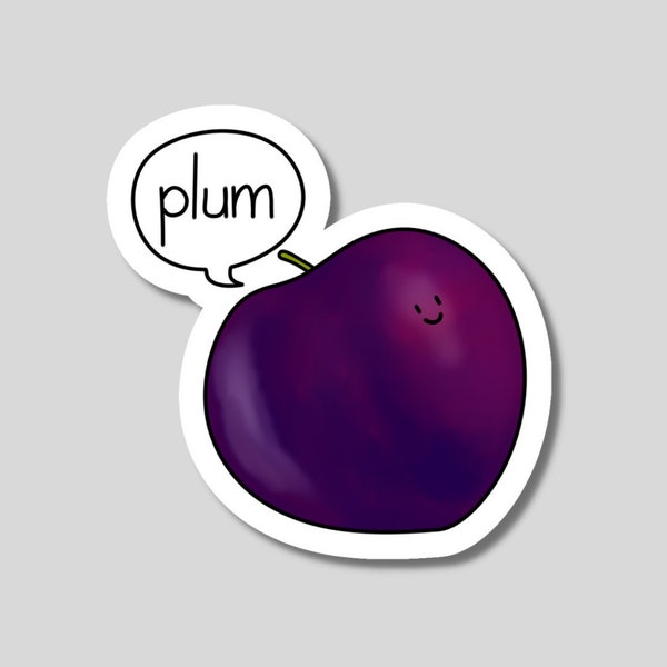 Cute Plum Vinyl Stickers