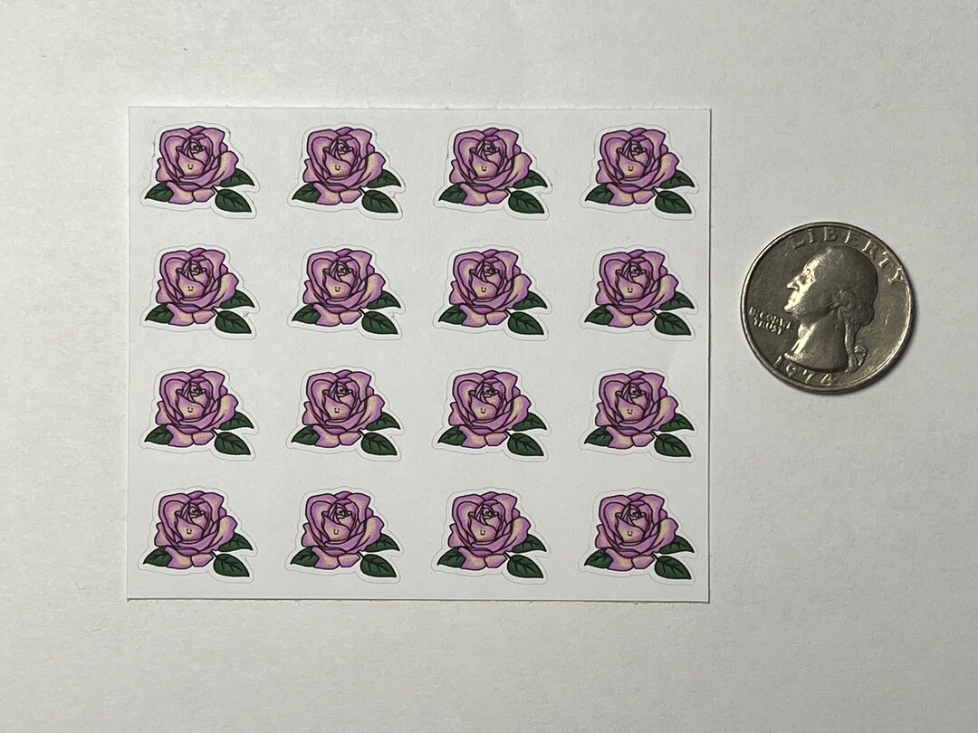 Cute Rose Planner Stickers - Set of 16 Mini Paper Stickers - Etsy