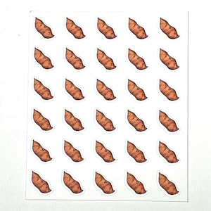 Adesivos fofos para planejador de batata doce - conjunto de 30 mini adesivos de papel