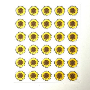 Simpatici adesivi per agenda girasole - Set di 30 mini adesivi di carta