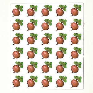 Joli planificateur d'autocollants betteraves - Lot de 30 mini autocollants en papier
