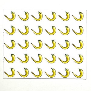 Stickers autocollants mignons banane poivre - Lot de 30 mini autocollants en papier