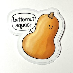 Cute Butternut Squash Vinyl Stickers