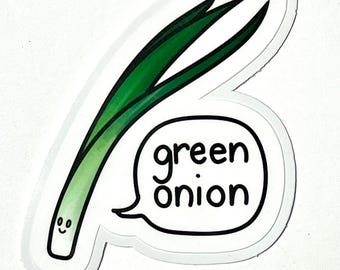 Cute Green Onion Vinyl Stickers