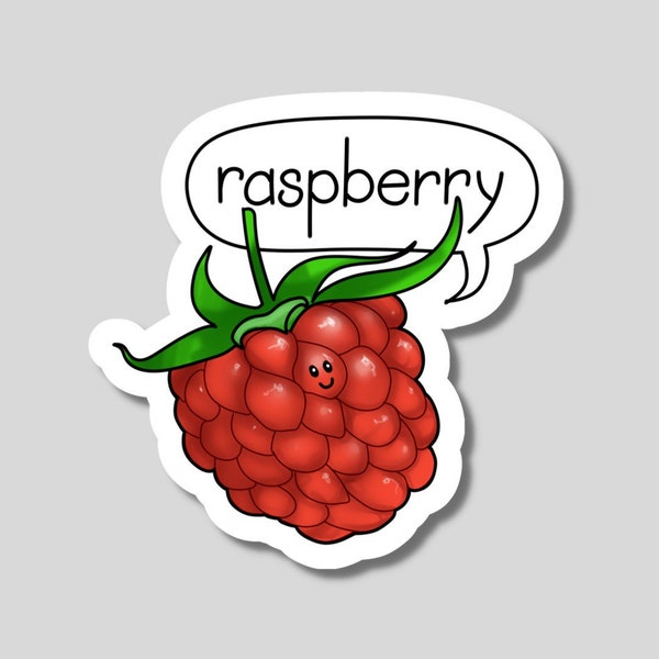 Cute Raspberry Vinyl Stickers